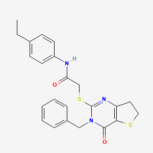 2-((3-benzyl-4-oxo-3,4,6,7-tetrahydrothieno[3,2-d]pyrimidin-2-yl)thio)-N-(4-ethylphenyl)acetamide