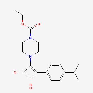 Ethyl 4-[2-(4-isopropylphenyl)-3,4-dioxocyclobut-1-en-1-yl]piperazine-1-carboxylate