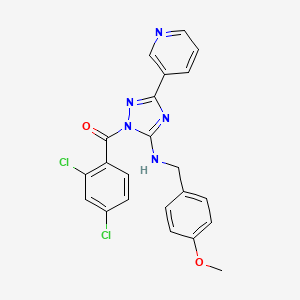 molecular formula C22H17Cl2N5O2 B11283048 (2,4-dichlorophenyl){5-[(4-methoxybenzyl)amino]-3-(pyridin-3-yl)-1H-1,2,4-triazol-1-yl}methanone 