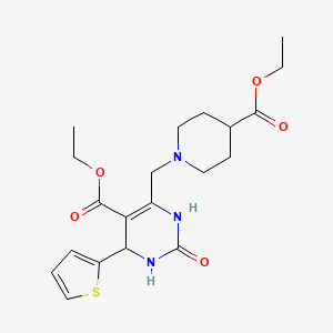 Ethyl 6-{[4-(ethoxycarbonyl)piperidin-1-yl]methyl}-2-oxo-4-(thiophen-2-yl)-1,2,3,4-tetrahydropyrimidine-5-carboxylate