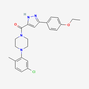 1-(5-Chloro-2-methylphenyl)-4-[3-(4-ethoxyphenyl)-1H-pyrazole-5-carbonyl]piperazine