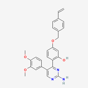 2-[2-Amino-5-(3,4-dimethoxyphenyl)pyrimidin-4-YL]-5-[(4-ethenylphenyl)methoxy]phenol