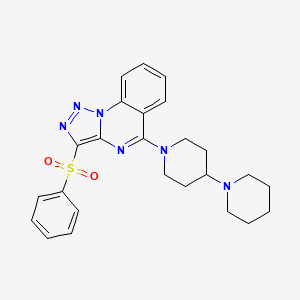 molecular formula C25H28N6O2S B11283091 5-(1,4'-Bipiperidin-1'-yl)-3-(phenylsulfonyl)[1,2,3]triazolo[1,5-a]quinazoline 