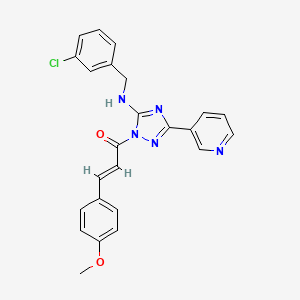 (2E)-1-{5-[(3-chlorobenzyl)amino]-3-(pyridin-3-yl)-1H-1,2,4-triazol-1-yl}-3-(4-methoxyphenyl)prop-2-en-1-one