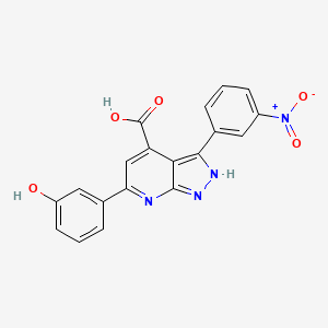 molecular formula C19H12N4O5 B11283115 6-(3-hydroxyphenyl)-3-(3-nitrophenyl)-1H-pyrazolo[3,4-b]pyridine-4-carboxylic acid 