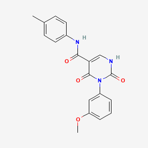 molecular formula C19H17N3O4 B11283122 3-(3-methoxyphenyl)-N-(4-methylphenyl)-2,4-dioxo-1,2,3,4-tetrahydropyrimidine-5-carboxamide 