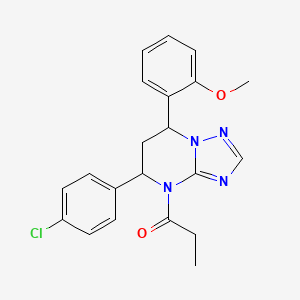 1-[5-(4-chlorophenyl)-7-(2-methoxyphenyl)-6,7-dihydro[1,2,4]triazolo[1,5-a]pyrimidin-4(5H)-yl]propan-1-one