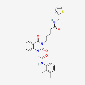 5-(1-(2-((2,3-dimethylphenyl)amino)-2-oxoethyl)-2,4-dioxo-1,2-dihydroquinazolin-3(4H)-yl)-N-(thiophen-2-ylmethyl)pentanamide