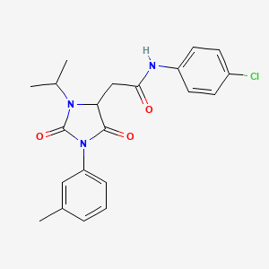 molecular formula C21H22ClN3O3 B11283154 N-(4-chlorophenyl)-2-[1-(3-methylphenyl)-2,5-dioxo-3-(propan-2-yl)imidazolidin-4-yl]acetamide 