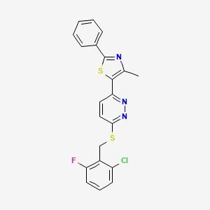 5-(6-((2-Chloro-6-fluorobenzyl)thio)pyridazin-3-yl)-4-methyl-2-phenylthiazole