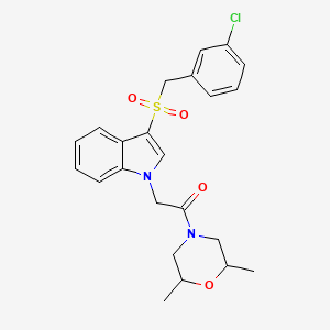 2-(3-((3-chlorobenzyl)sulfonyl)-1H-indol-1-yl)-1-(2,6-dimethylmorpholino)ethanone