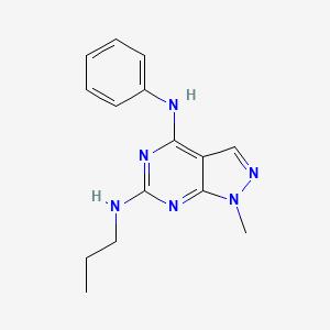 molecular formula C15H18N6 B11283251 1-methyl-N4-phenyl-N6-propyl-1H-pyrazolo[3,4-d]pyrimidine-4,6-diamine 