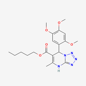 molecular formula C20H27N5O5 B11283254 Pentyl 5-methyl-7-(2,4,5-trimethoxyphenyl)-4,7-dihydrotetrazolo[1,5-a]pyrimidine-6-carboxylate 