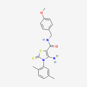 4-amino-3-(2,5-dimethylphenyl)-N-(4-methoxybenzyl)-2-thioxo-2,3-dihydrothiazole-5-carboxamide