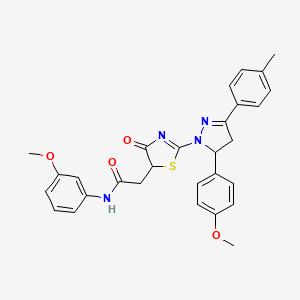 N-(3-methoxyphenyl)-2-{2-[5-(4-methoxyphenyl)-3-(4-methylphenyl)-4,5-dihydro-1H-pyrazol-1-yl]-4-oxo-4,5-dihydro-1,3-thiazol-5-yl}acetamide