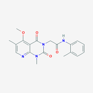 molecular formula C19H20N4O4 B11283332 2-(5-methoxy-1,6-dimethyl-2,4-dioxo-1,2-dihydropyrido[2,3-d]pyrimidin-3(4H)-yl)-N-(o-tolyl)acetamide 