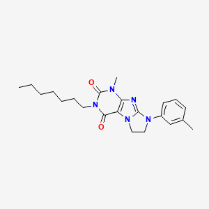 2-Heptyl-4-methyl-6-(3-methylphenyl)-7,8-dihydropurino[7,8-a]imidazole-1,3-dione