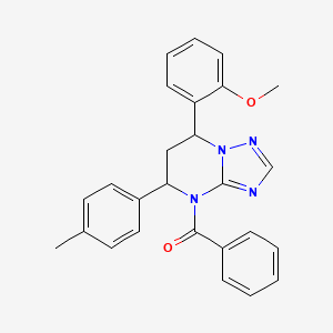 molecular formula C26H24N4O2 B11283345 [7-(2-methoxyphenyl)-5-(4-methylphenyl)-6,7-dihydro[1,2,4]triazolo[1,5-a]pyrimidin-4(5H)-yl](phenyl)methanone 