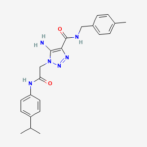 molecular formula C22H26N6O2 B11283362 5-Amino-N-[(4-methylphenyl)methyl]-1-({[4-(propan-2-YL)phenyl]carbamoyl}methyl)-1H-1,2,3-triazole-4-carboxamide 