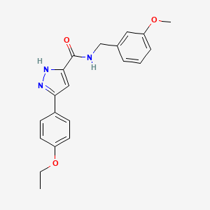 molecular formula C20H21N3O3 B11283367 5-(4-ethoxyphenyl)-N-(3-methoxybenzyl)-1H-pyrazole-3-carboxamide 