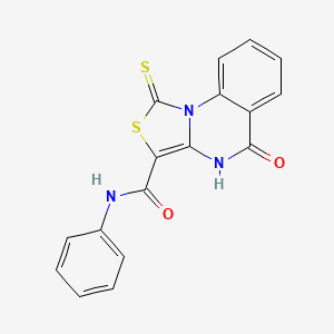 5-oxo-N-phenyl-1-thioxo-4,5-dihydro[1,3]thiazolo[3,4-a]quinazoline-3-carboxamide