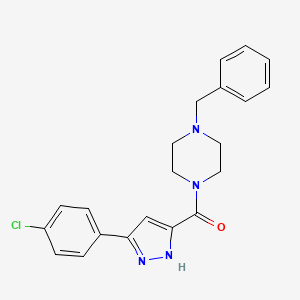 1-Benzyl-4-[3-(4-chlorophenyl)-1H-pyrazole-5-carbonyl]piperazine