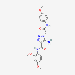 molecular formula C20H22N6O5 B11283419 5-amino-N-(2,4-dimethoxyphenyl)-1-{2-[(4-methoxyphenyl)amino]-2-oxoethyl}-1H-1,2,3-triazole-4-carboxamide 