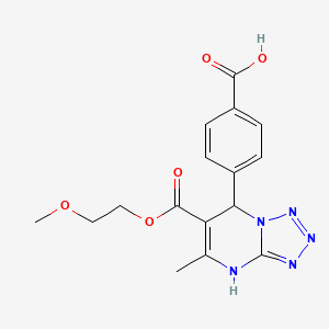 molecular formula C16H17N5O5 B11283422 4-{6-[(2-Methoxyethoxy)carbonyl]-5-methyl-4,7-dihydrotetrazolo[1,5-a]pyrimidin-7-yl}benzoic acid 