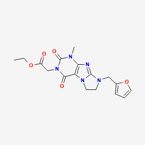 ethyl 2-{8-[(furan-2-yl)methyl]-1-methyl-2,4-dioxo-1H,2H,3H,4H,6H,7H,8H-imidazo[1,2-g]purin-3-yl}acetate