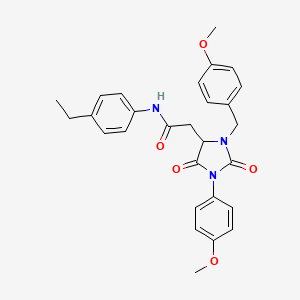 N-(4-ethylphenyl)-2-[3-(4-methoxybenzyl)-1-(4-methoxyphenyl)-2,5-dioxoimidazolidin-4-yl]acetamide