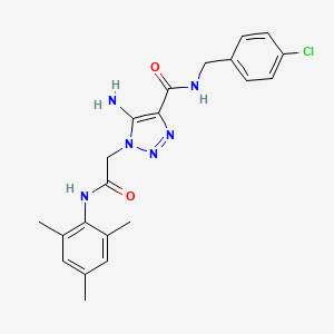 molecular formula C21H23ClN6O2 B11283441 5-amino-N-(4-chlorobenzyl)-1-{2-oxo-2-[(2,4,6-trimethylphenyl)amino]ethyl}-1H-1,2,3-triazole-4-carboxamide 