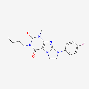 molecular formula C18H20FN5O2 B11283455 3-butyl-8-(4-fluorophenyl)-1-methyl-7,8-dihydro-1H-imidazo[2,1-f]purine-2,4(3H,6H)-dione 