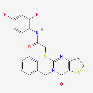 2-((3-benzyl-4-oxo-3,4,6,7-tetrahydrothieno[3,2-d]pyrimidin-2-yl)thio)-N-(2,4-difluorophenyl)acetamide