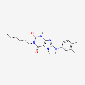 6-(3,4-Dimethylphenyl)-2-hexyl-4-methyl-7,8-dihydropurino[7,8-a]imidazole-1,3-dione