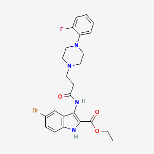 ethyl 5-bromo-3-({3-[4-(2-fluorophenyl)piperazino]propanoyl}amino)-1H-indole-2-carboxylate