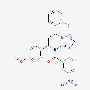 molecular formula C25H20ClN5O4 B11283515 [7-(2-chlorophenyl)-5-(4-methoxyphenyl)-6,7-dihydro[1,2,4]triazolo[1,5-a]pyrimidin-4(5H)-yl](3-nitrophenyl)methanone 