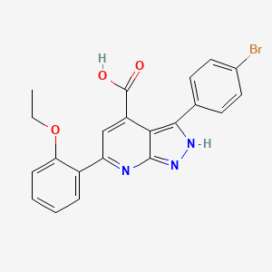 3-(4-bromophenyl)-6-(2-ethoxyphenyl)-1H-pyrazolo[3,4-b]pyridine-4-carboxylic acid