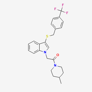 1-(4-methylpiperidin-1-yl)-2-(3-((4-(trifluoromethyl)benzyl)thio)-1H-indol-1-yl)ethanone