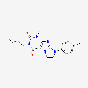 molecular formula C19H23N5O2 B11283583 2-Butyl-4-methyl-6-(4-methylphenyl)-7,8-dihydropurino[7,8-a]imidazole-1,3-dione 