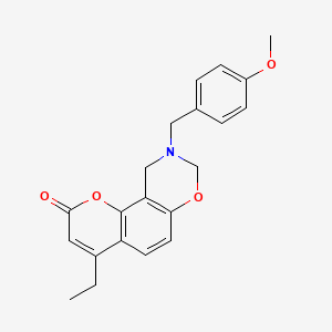 4-ethyl-9-(4-methoxybenzyl)-9,10-dihydro-2H,8H-chromeno[8,7-e][1,3]oxazin-2-one