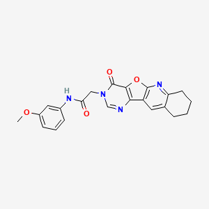 N-(3-methoxyphenyl)-2-(15-oxo-17-oxa-2,12,14-triazatetracyclo[8.7.0.03,8.011,16]heptadeca-1(10),2,8,11(16),12-pentaen-14-yl)acetamide