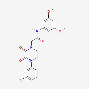 molecular formula C20H18ClN3O5 B11283712 2-[4-(3-chlorophenyl)-2,3-dioxo-1,2,3,4-tetrahydropyrazin-1-yl]-N-(3,5-dimethoxyphenyl)acetamide 