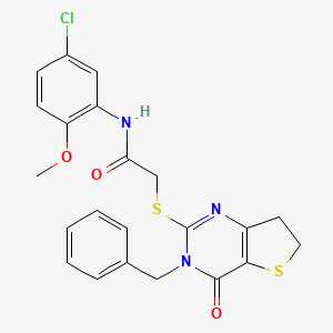 2-((3-benzyl-4-oxo-3,4,6,7-tetrahydrothieno[3,2-d]pyrimidin-2-yl)thio)-N-(5-chloro-2-methoxyphenyl)acetamide