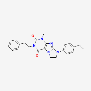 molecular formula C24H25N5O2 B11283738 6-(4-Ethylphenyl)-4-methyl-2-(2-phenylethyl)-7,8-dihydropurino[7,8-a]imidazole-1,3-dione 