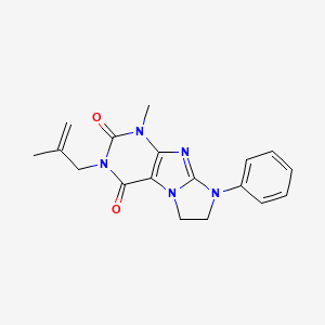 1-methyl-3-(2-methylprop-2-en-1-yl)-8-phenyl-7,8-dihydro-1H-imidazo[2,1-f]purine-2,4(3H,6H)-dione