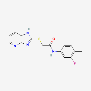 molecular formula C15H13FN4OS B11283769 N-(3-Fluoro-4-methylphenyl)-2-{3H-imidazo[4,5-B]pyridin-2-ylsulfanyl}acetamide 