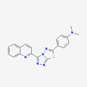 molecular formula C20H16N6S B11283783 N,N-dimethyl-4-[3-(quinolin-2-yl)[1,2,4]triazolo[3,4-b][1,3,4]thiadiazol-6-yl]aniline 