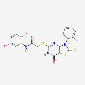 N-(2,5-difluorophenyl)-2-((7-oxo-2-thioxo-3-(o-tolyl)-2,3,6,7-tetrahydrothiazolo[4,5-d]pyrimidin-5-yl)thio)acetamide