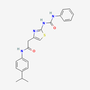 N-(4-isopropylphenyl)-2-(2-(3-phenylureido)thiazol-4-yl)acetamide