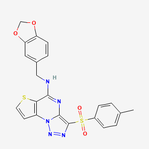 N-(benzo[d][1,3]dioxol-5-ylmethyl)-3-tosylthieno[2,3-e][1,2,3]triazolo[1,5-a]pyrimidin-5-amine